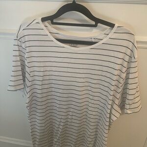 White and Black Striped T-Shirt